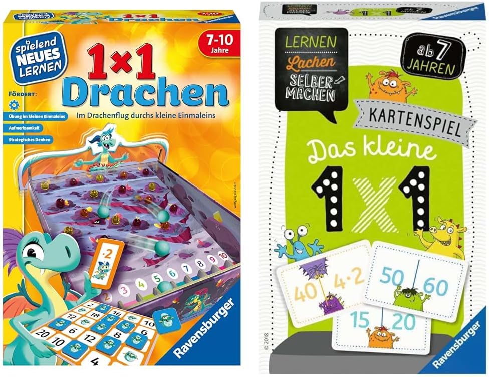 Ravensburger 24976-1x1 Drachen - Lernspiel für Kinder & 80350 - Lernen Lachen Selbermachen: Das klei