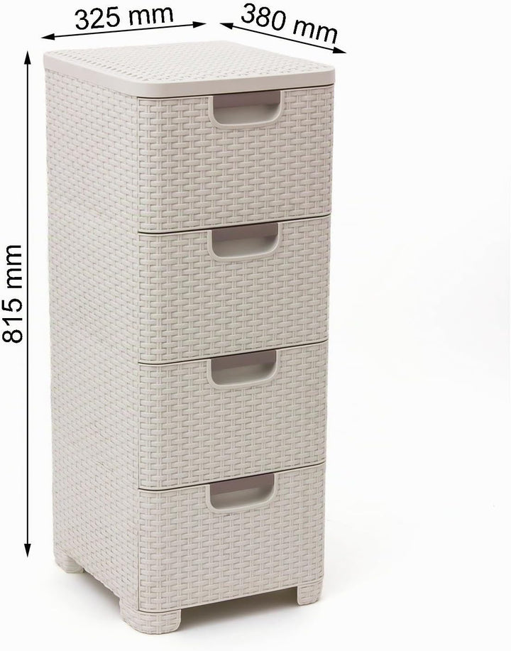 CURVER Regal mit 4 Schubladen STYLE Regal mit 4 Schubladen, Polypropylene, cremig, 33x38x79