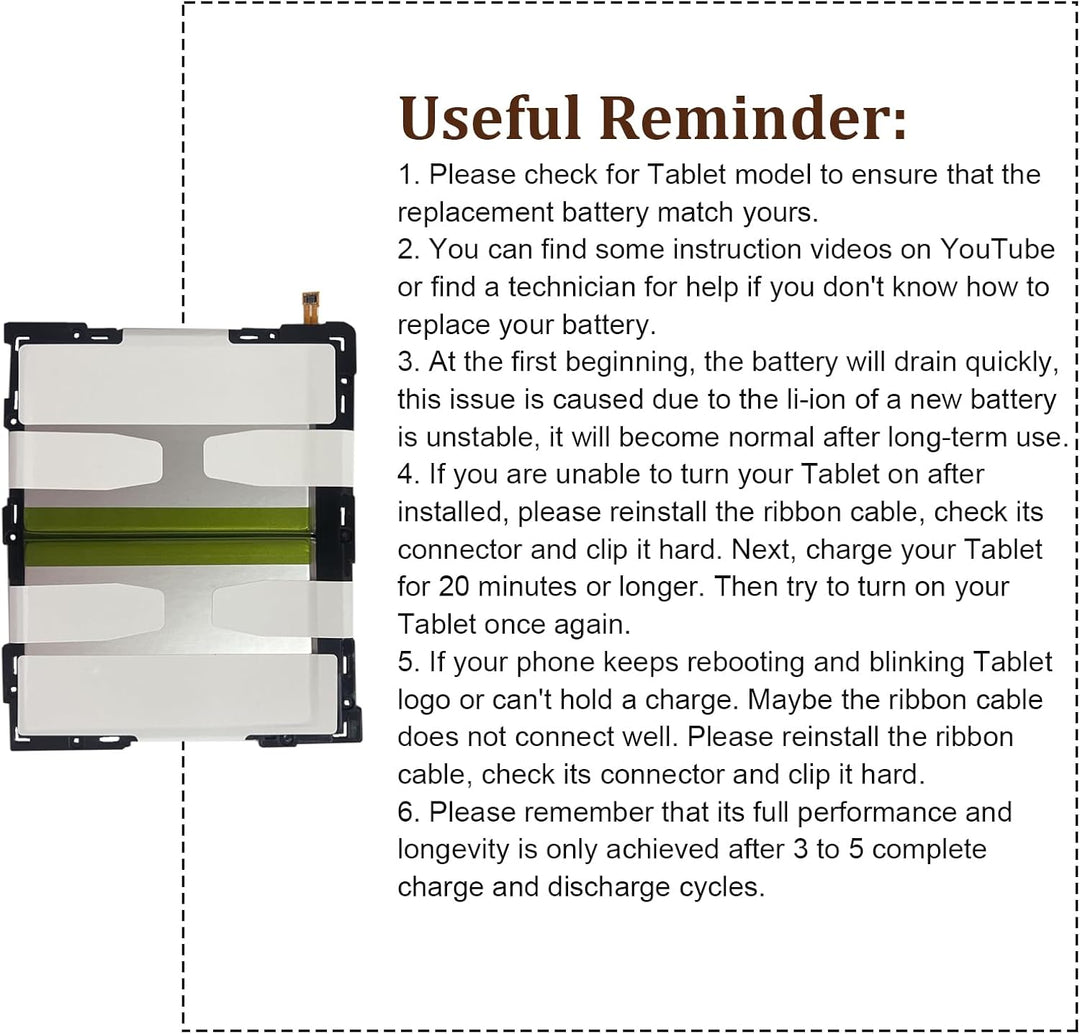 HIGHAKKU Ersatzakku Batterie EB-BT595ABE kompatibel mit Samsung Galaxy Tab A 2018 10.5 Inch SM-T590