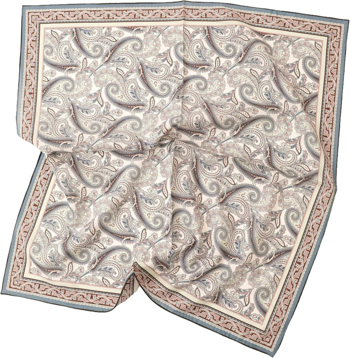 Unisex Seide Baumwolle Mix 65/65 cm Halstuch handrolliert Nickituch Kopftuch Bandana Seidenhalstuch