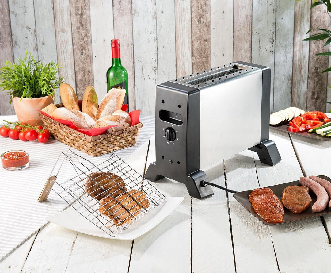 Rosenstein & Söhne Vertikalgrill elektrisch: Vertikaler Infrarot-Tischgrill mit 24 x 18 cm Grillfläc
