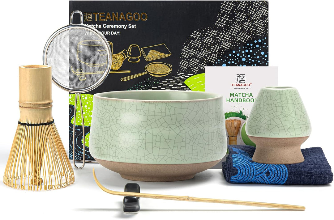 TEANAGOO Matcha Set| Matcha Besen|Matcha Tea Set | Matcha Schale| Matcha Whisk,Schaufel, Sieb, Match