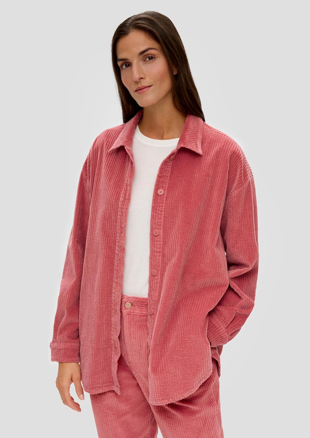 s.Oliver Damen Cord Overshirt Jacke ORANGE, L