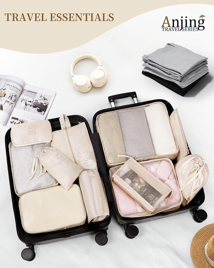 Anjing koffer Organizer 11-teilig, Packing Cubes, leichte Reisegepäck-Organizer, platzsparend, wasse