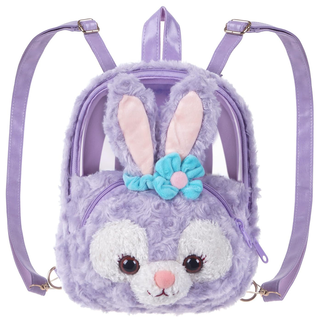 CoolChange Plüsch Ita bag Mini Rucksack mit transparentem Sichtfenster im StellaLou Design | 20x25cm