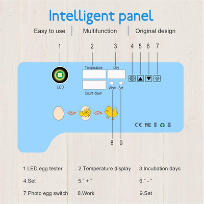 Smart Mini Egg Hatching 12 Eier Inkubator Automatische Temperaturregelung Hatcher für Hühner, Enten,