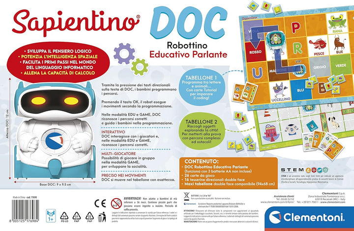 Clementoni Sapientino Doc Robot Coding und Programmierung, Lernroboter (auf Italienisch) für Kinder