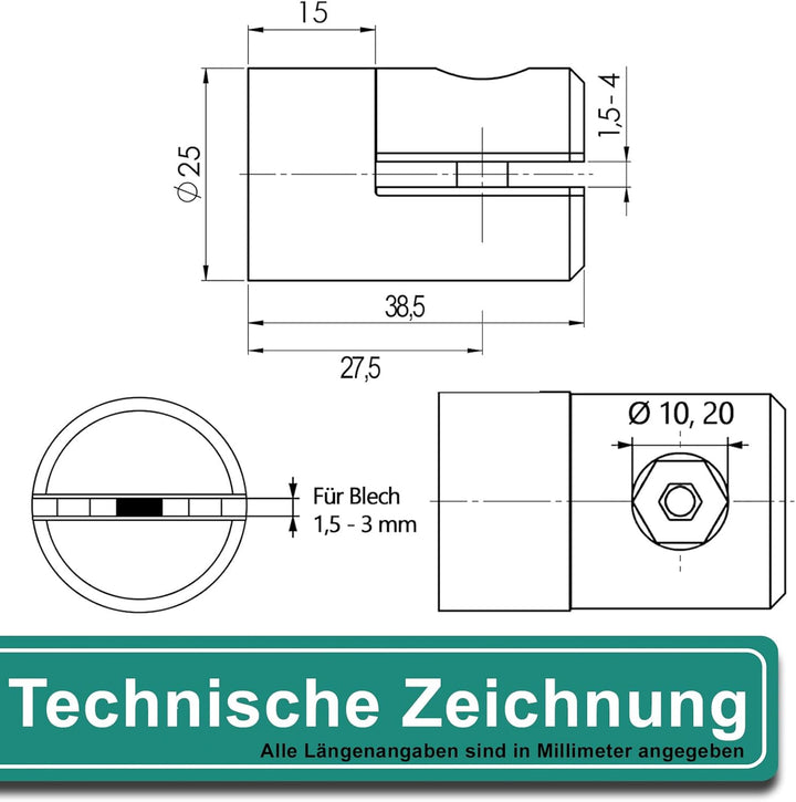 PRIOstahl Blechhalter Klemmhalter Lochblechhalter x 10 Stück Anschluss: Flach Plattenhalter Klemmen
