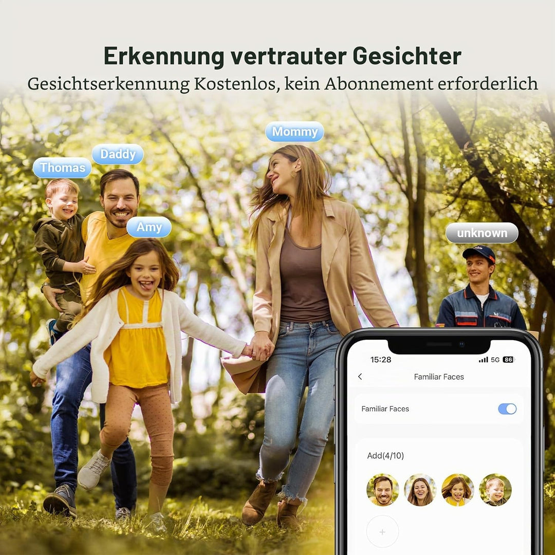 EZVIZ 4K AI Smart Gucklochkamera Kabelloser Türspion, Gesichtserkennung Menschenerkennung, 155° Weit