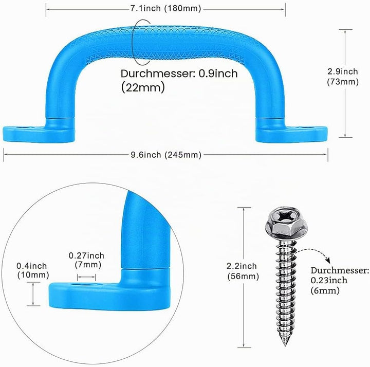 Dolibest Sicherheitsgriffe, 18cm rutschfeste Solide Handgriffe Klettergeräte Greifer Griffe für Spie