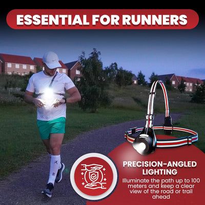 LUMEFIT Lauflicht mit Reflektoren, ideal zum Joggen und Laufen, mit 500 Lumen FrontTaschenlampe, 90°