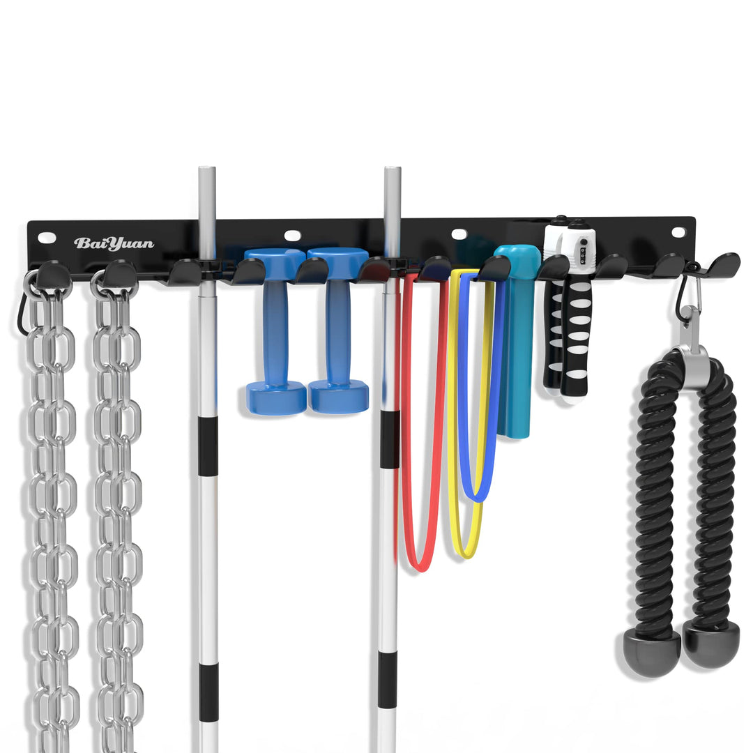 Home Gym Aufbewahrungsregal – 12 Haken Heavy Duty Gym Rack Organizer, Mehrzweck-Workout-Ausrüstung,