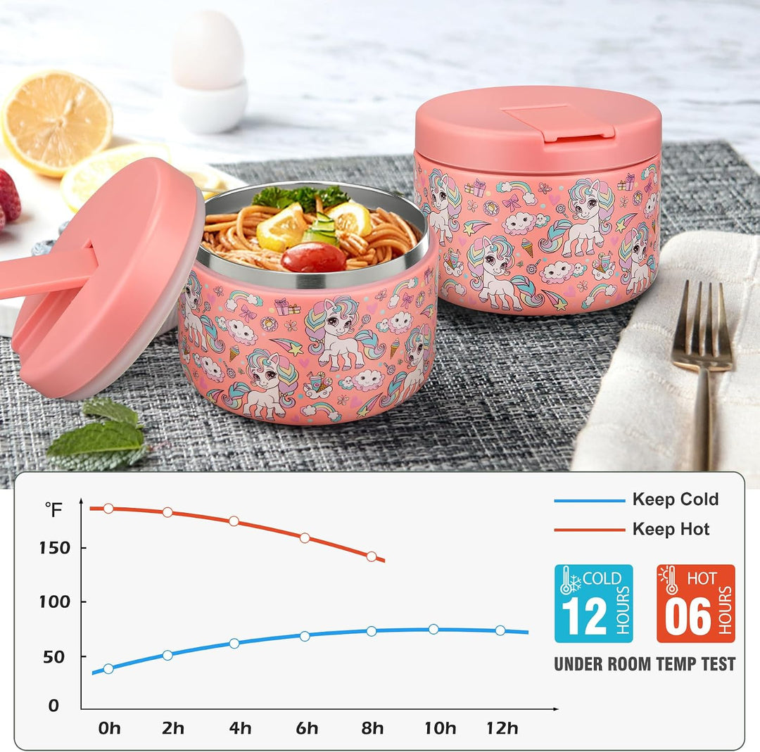 Itslife Thermobehälter für Essen 350ml Edelstahl Warmhaltebebehälter, Auslaufsicherer Lunchbehälter