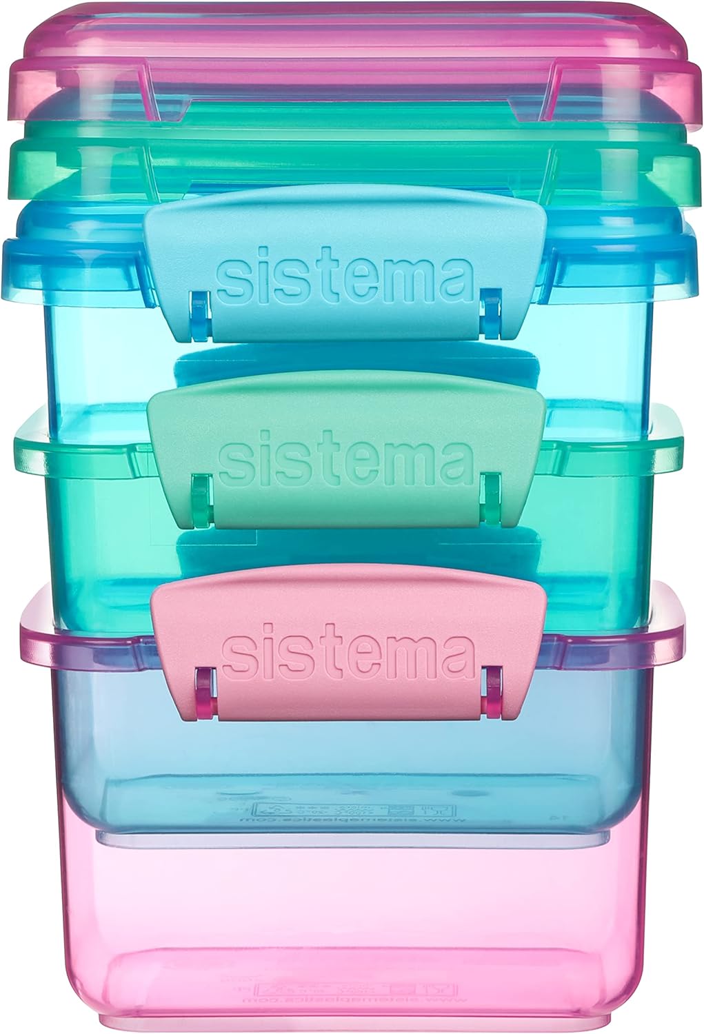 Sistema Lunchbox Frischhaltedose | 400 ml | kleine Snack-Boxen | BPA-freier Kunststoff | gemischte F