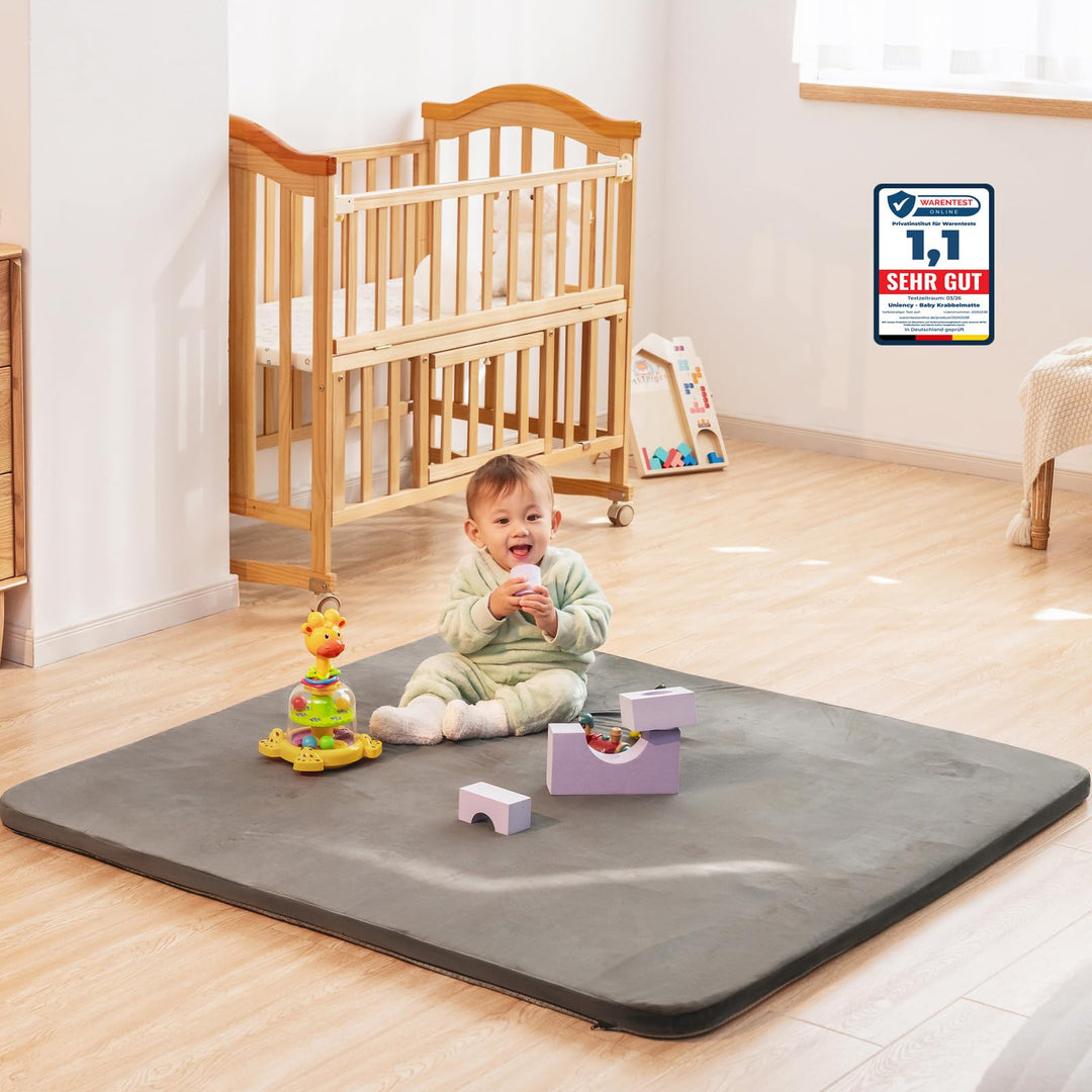 Krabbelmatte Baby,150x180x3cm Dicke Schaum Matte Weich Gepolstert Spielmatte Baby,Krabbeldecke mit W