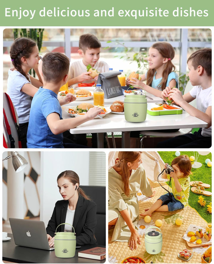 Thermobehälter für Essen 1.2L, Edelstahl Warmhaltebehälter , Auslaufsichere Thermo Lunchbox mit Klap