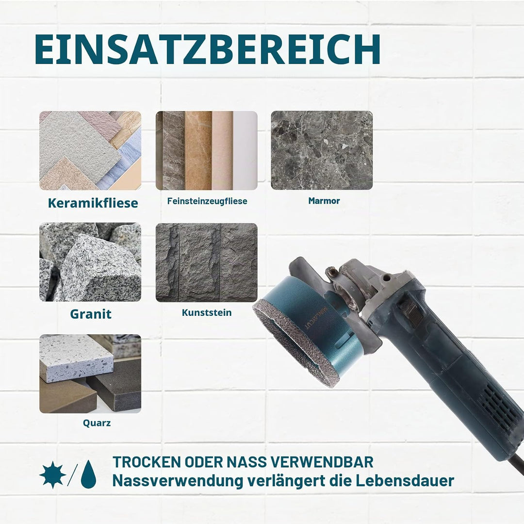 MINLAYCUT Diamant Fliesenbohrer 100mm M14 Diamant Lochsäge Fliesen für Porzellan Fliese Keramik Gran
