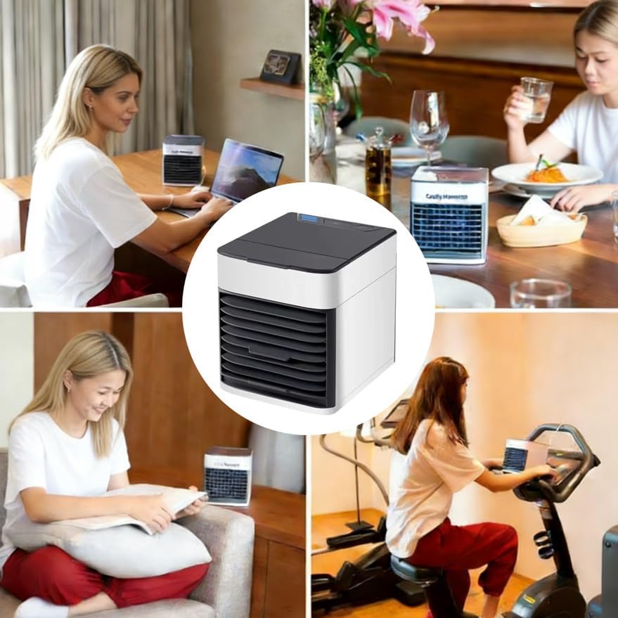 Mini-Klimagerät, tragbar, USB, Luftkühler mit Luftbefeuchter, Luftreiniger, 7 Farben, LED-Licht, 3 G