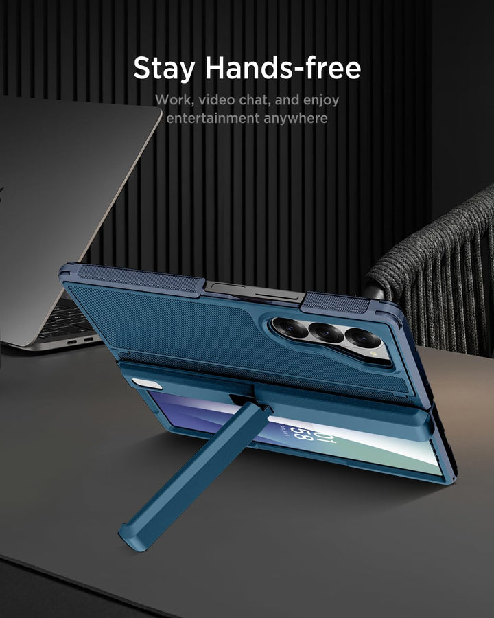 Miimall Kompatibel mit Samsung Galaxy Z Fold 7 Hülle mit Ständer, [Zwei Flexibel Stand] [Eingebauter
