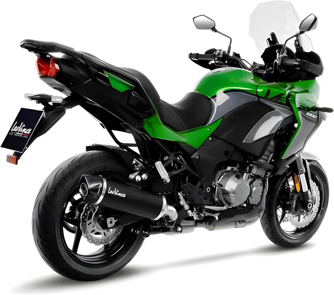 Endschalldämpfer/Auspuffanlage LeoVince SLIP-ON SBK, Edelstahl schwarz, Carbon Kappe, mit Zulassung