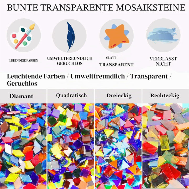 Mosaik-Fliesen, transparent, gemischte Farben, Mosaik-Fliesen, Glas-Stücke für Heimdekoration oder B