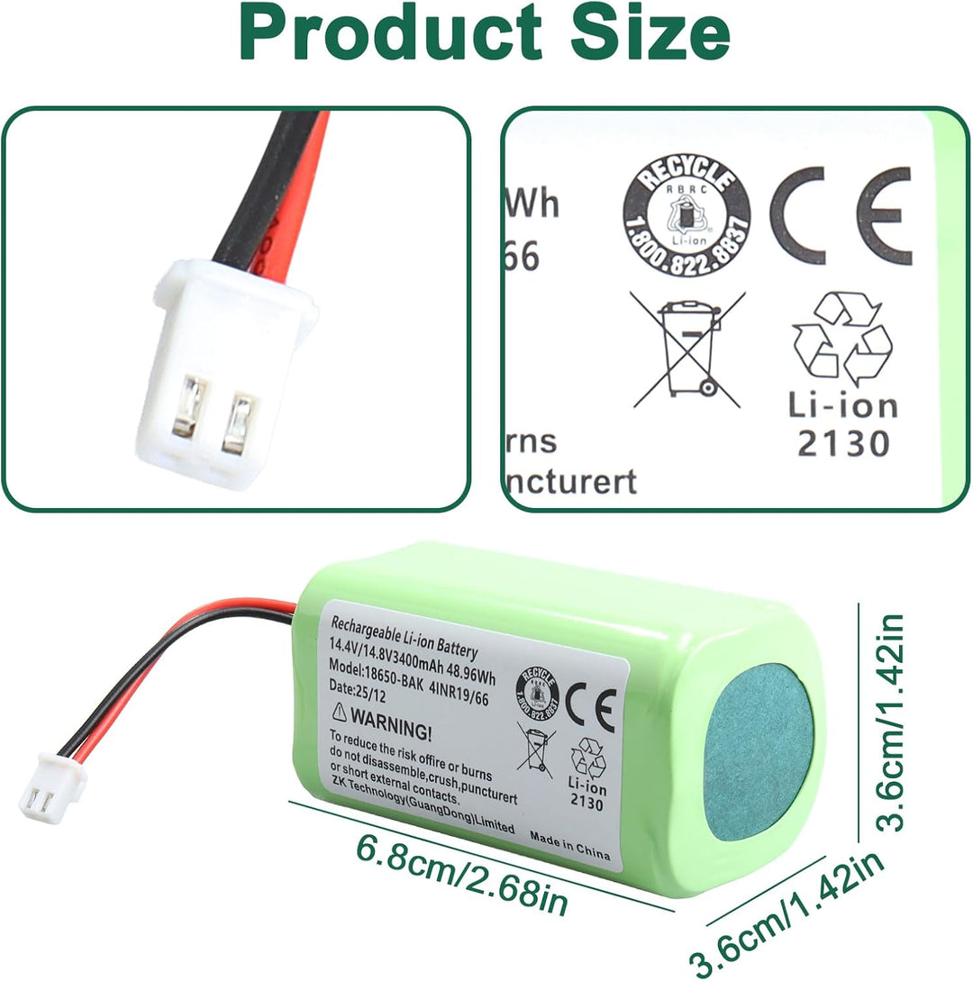 3400mAh RVBAT850 Ersatzakku Kompatibel mit Shark ION Robot R71 R85 RV1000S RV1100VL RV700-N RV720-N