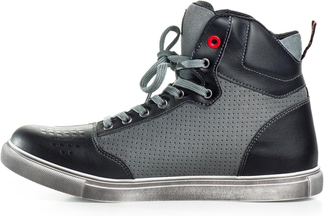 SHIMA SX-2 Motorradschuhe für Herren | Leder, Atmungsaktiv, Verstärkte Strassenreitschuhe mit Knöche