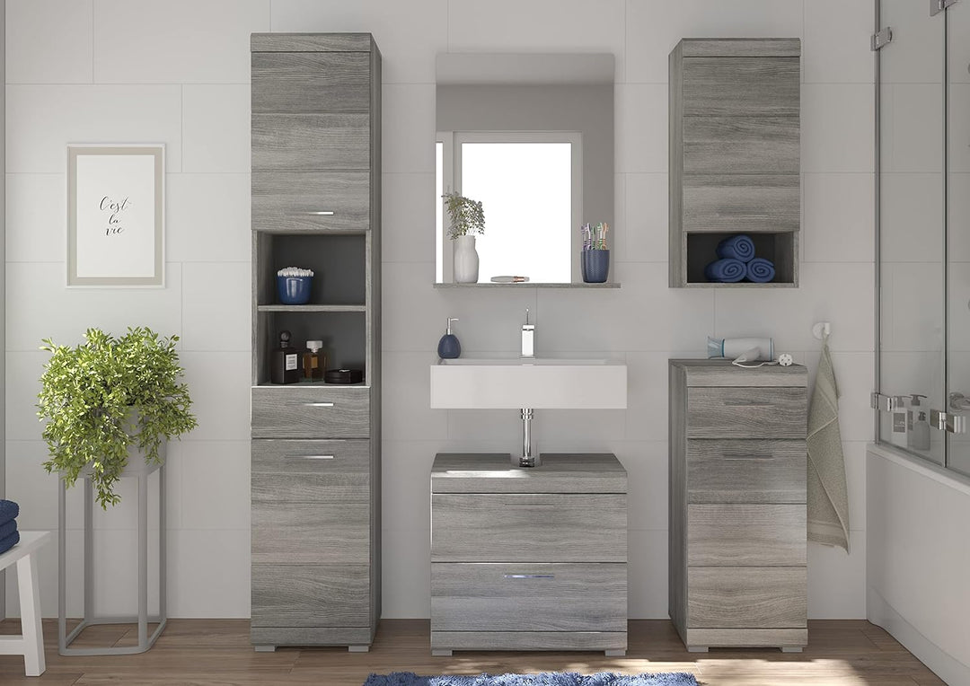 homes&amp;jones Badezimmer Spiegel Wandspiegel Badspiegel Soul, Holzwerkstoff, rauchsilber Nachbildung,
