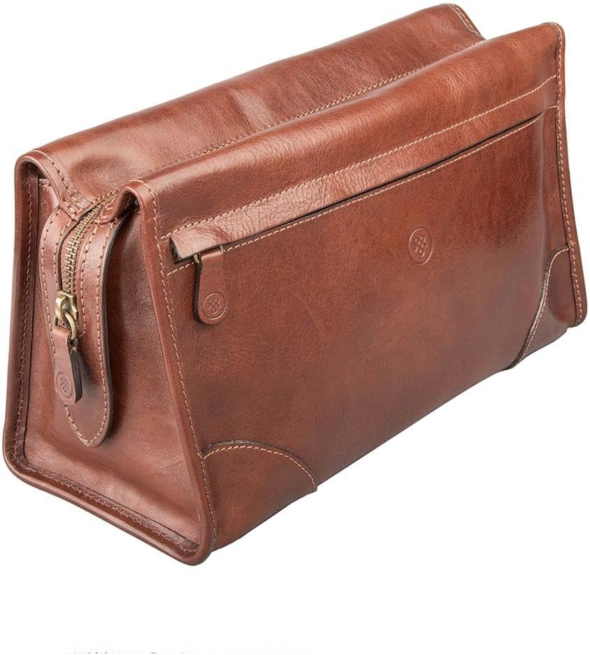 Maxwell Scott - Herren Luxus Leder grosse Kulturtasche Dopp Kit - Handgefertigt aus italienischen Vo