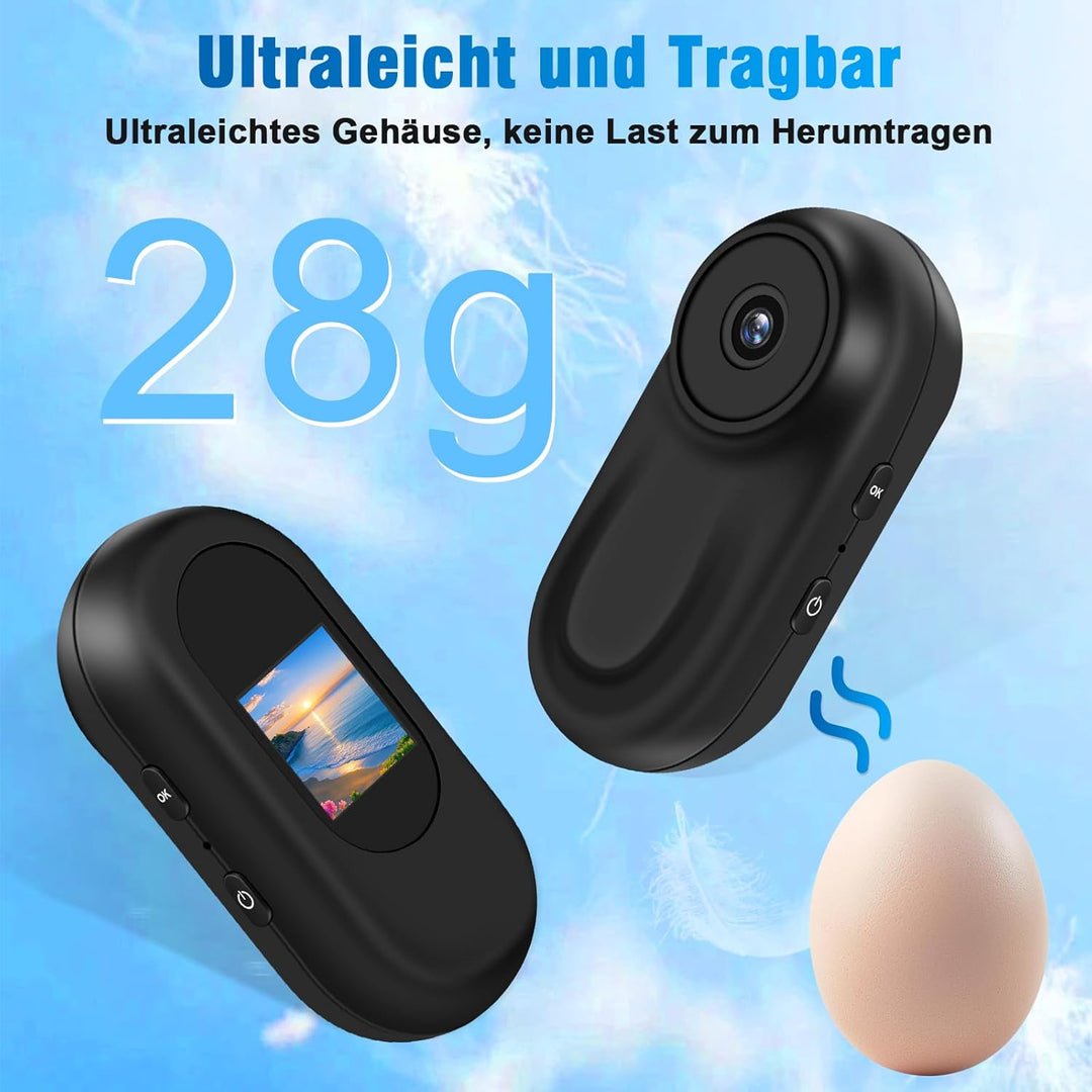 Mini Actionkamera 1080P, Action Cam Motorrad mit 150°Weitwinkel & Nachtsicht, Tragbar wasserdichte S