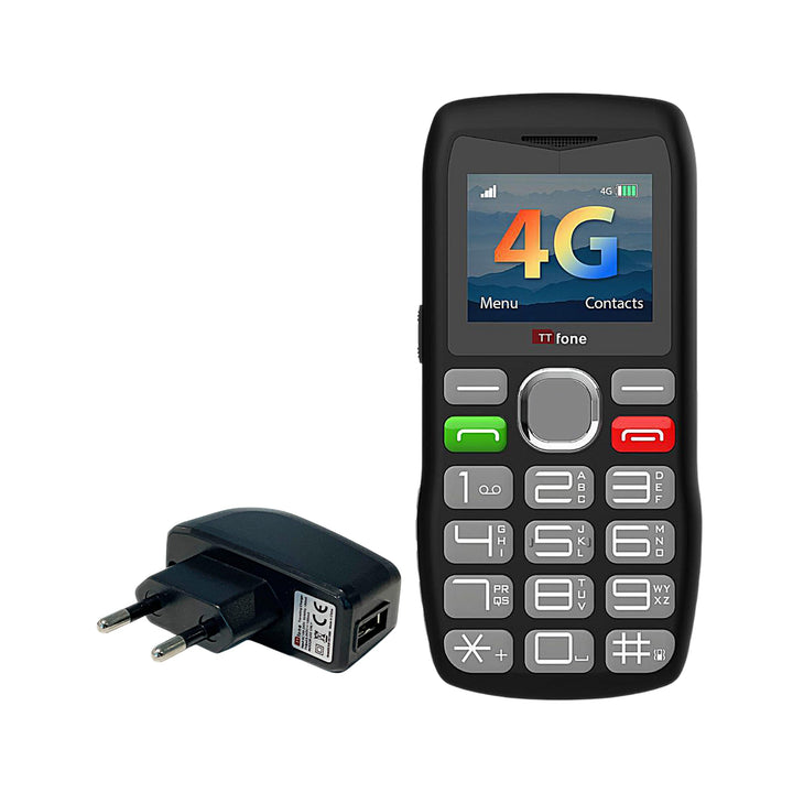 TTfone TT890 4G-Telefon für Senioren, Mobiltelefon mit grossen Tasten, einfach zu bedienen, mit Notf