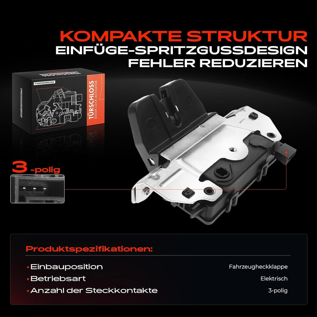 Frankberg 1x Türschloss Stellmotor Heckklappe Kompatibel mit Astra H L48 L35 L08 A04 2004-2014 Zafir