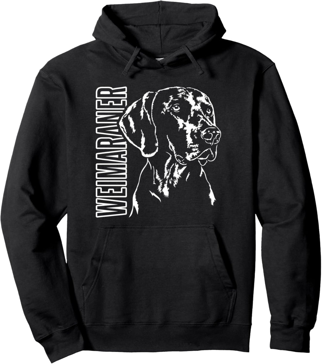 Weimaraner Jagdhund Hunde Portrait Hunderasse Wilsigns Pullover Hoodie