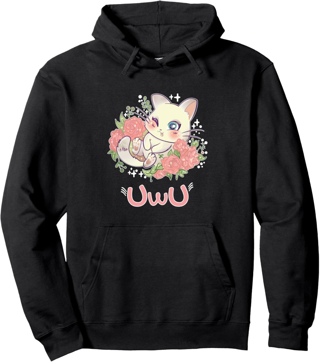 Kawaii I UwU Katze I Kawaii Meme Süss Japan Anime Kätzchen Pullover Hoodie