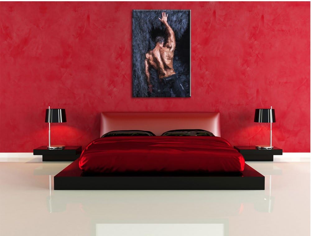 Pixxprint Muskulöser sexy Mann Kunst als Leinwandbild/Grösse: 100x70 / Wandbild/Kunstdruck/fertig be
