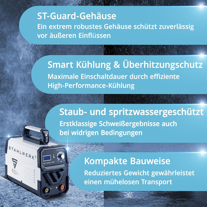 STAHLWERK ARC 200 ST IGBT - Schweissgerät DC MMA/E-Hand/Lift-TIG Welder mit echten 200 Ampere sehr k