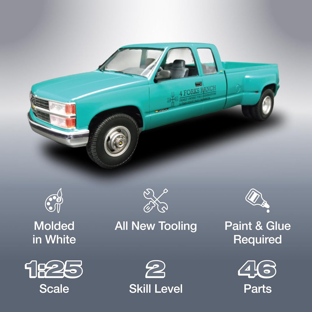 AMT AMT1409M/12 1/25 1996 Chevrolet C-3500 Dually Pickup Modellbausatz, Mehrfarbig