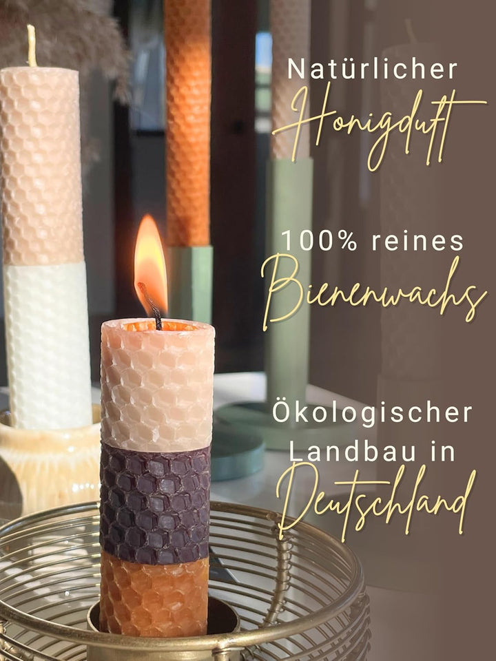Wachsmann 20 Bienenwachsplatten aus Deutschland, buntes Set "Natur", Wachsplatten 20 x 15 cm, Bienen