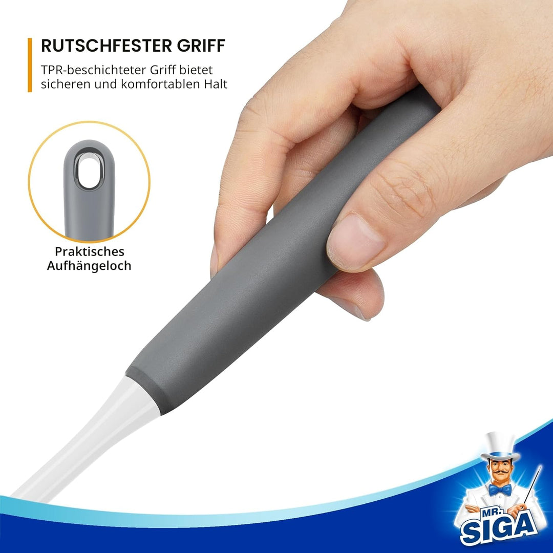 MR.SIGA Flaschenbürste mit langem Griff, Flexible Scheuerbürste für Wasserflaschen, Gläser, Tassen,