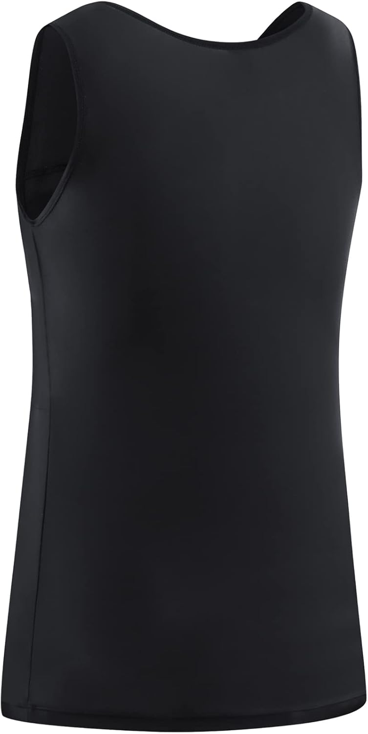 XUJI Transgender FTM Trans Atmungsaktive Halb Brust binder S Tank-schwarz, S Tank-schwarz