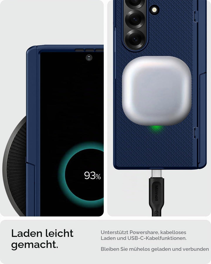 Miimall Kompatibel mit Samsung Galaxy Z Fold 7 Hülle mit Displayschutz Privacy, Hart PC rutschfest K