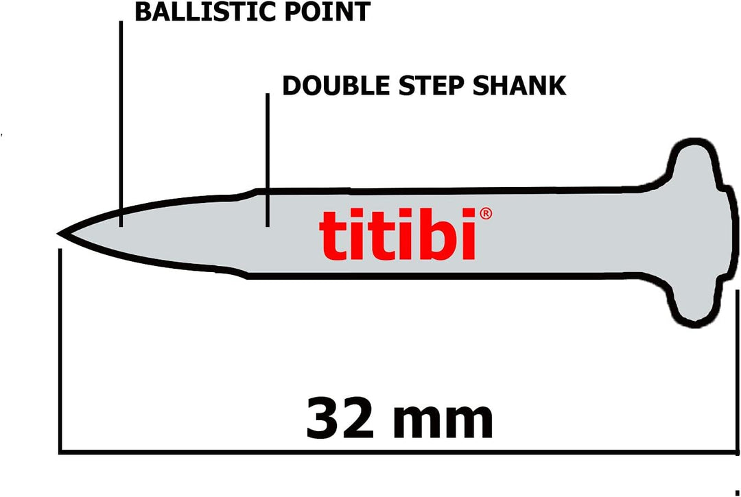 Nr. 1000 Titibi Nägel Ø3,0 x 32 mm, 100% kompatibel mit HILTI Gasschleifer: GX 100, GX 100-E, GX 120