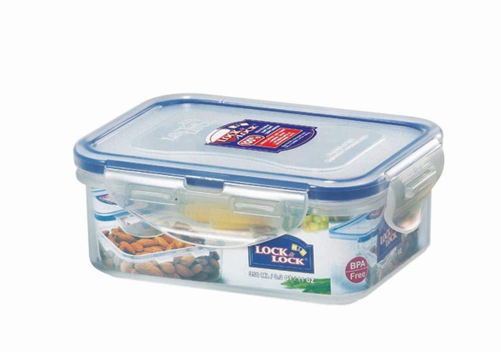 Lock & Lock Frischhaltedose, Vorratsdose, transparent, 350 ml, rechteckig, 12 Stück, 135 x 102 x 52