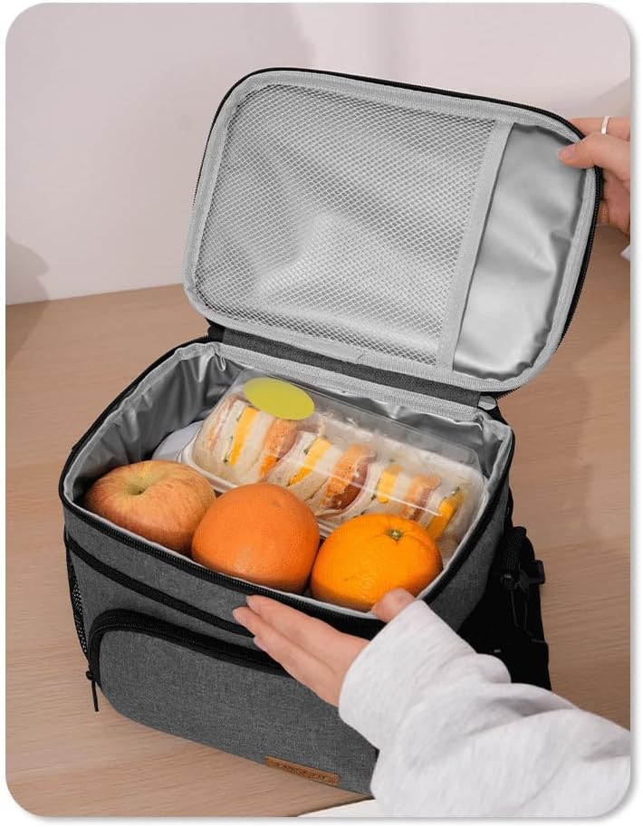 Kühltasche Lunchtasche, Thermotasche mit Verstellbarem Schultergurt, Faltbar Isolierte Cooler Bag, L