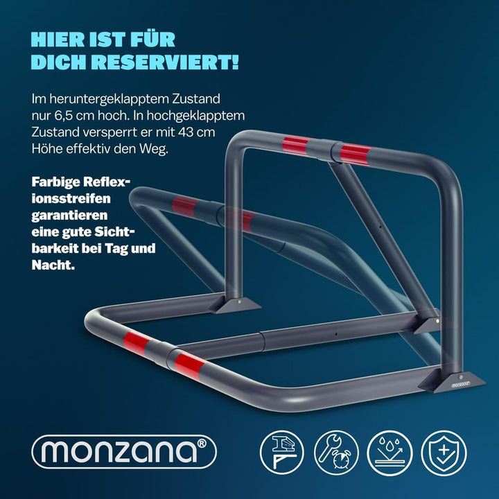 DEUBA® Parkpfosten Parkplatzsperre 3 Schlüssel Sperrpfosten klappbar Vorhängeschloss Stahl Robust Pa