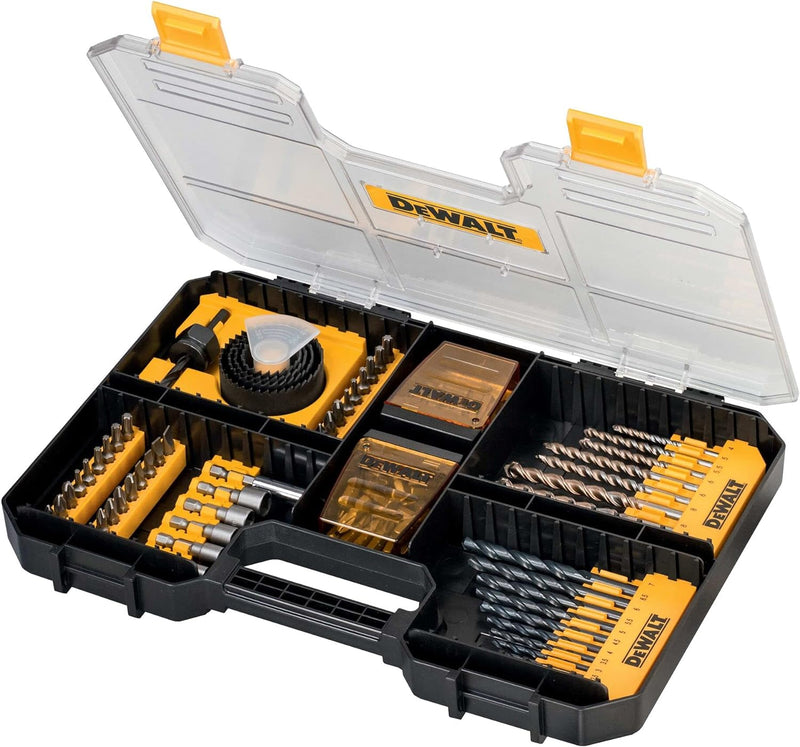 DeWalt Universalset/ MaxiSet (100-tlg., mit HSS-Metallbohrern, Betonbohrern, Lochsägen, Bits 25 mm,