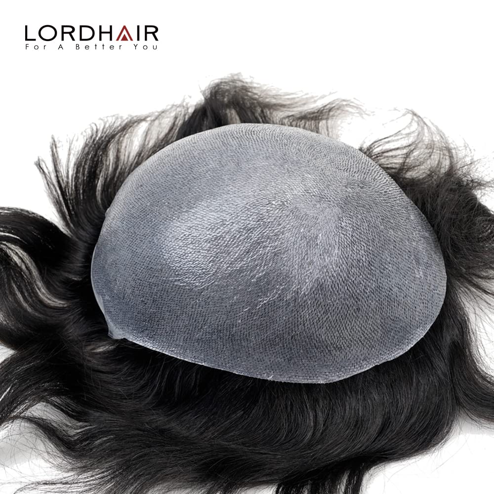 Lordhair Perücke Männer,Realität Toupet,0,06 mm Alle V-Looped Dünnes,Haarfreestyle,Natürlich eng anl