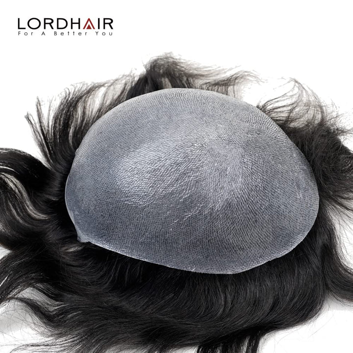 Lordhair Perücke Männer,Realität Toupet,0,06 mm Alle V-Looped Dünnes,Haarfreestyle,Natürlich eng anl