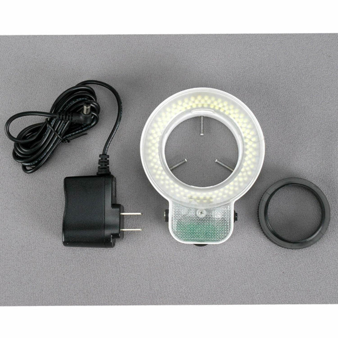 AmScope LED-144S 144 LED-einstellbares Mikroskop-Kompaktringlicht und Adapter