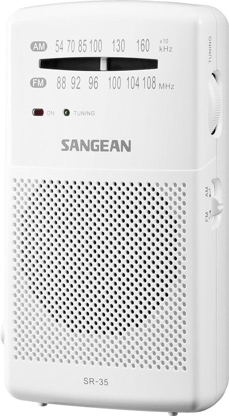 Sangean SR-35 Weiss Radio FM/Am Integrierter Lautsprecher Teleskopantenne Kopfhörerausgang